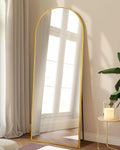 Full Length Mirror, 59"x18" Arched Full Body Mirror, Floor Mirrors with Stand, Body Mirrors Standing Hanging Leaning Against Wall,Aluminum Frame Mirrors for Bedroom Cloakroom,Living Room,Gold